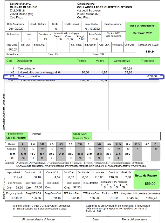Recupero prestito colf badante Recupero prestito colf badante